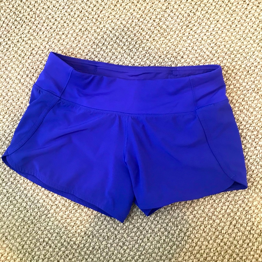 Lululemon Larkspur Purple 4” Running Shorts Size 6